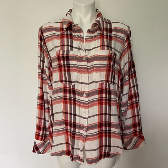 Sanctuary 100% Rayon Button Down Plaid - Picture 3 of 10